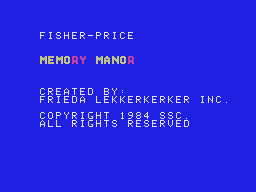 Memory Manor title screen for Colecovision